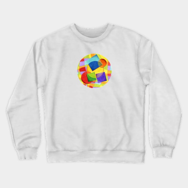 Candy Rainbow Geometric Plaid Crewneck Sweatshirt by PatriciaSheaArt